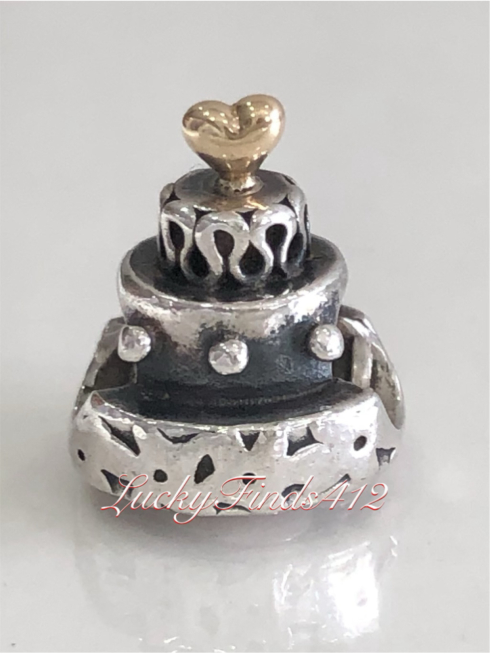 Authentic Pandora Celebration Cake Charm Two Tone Retired